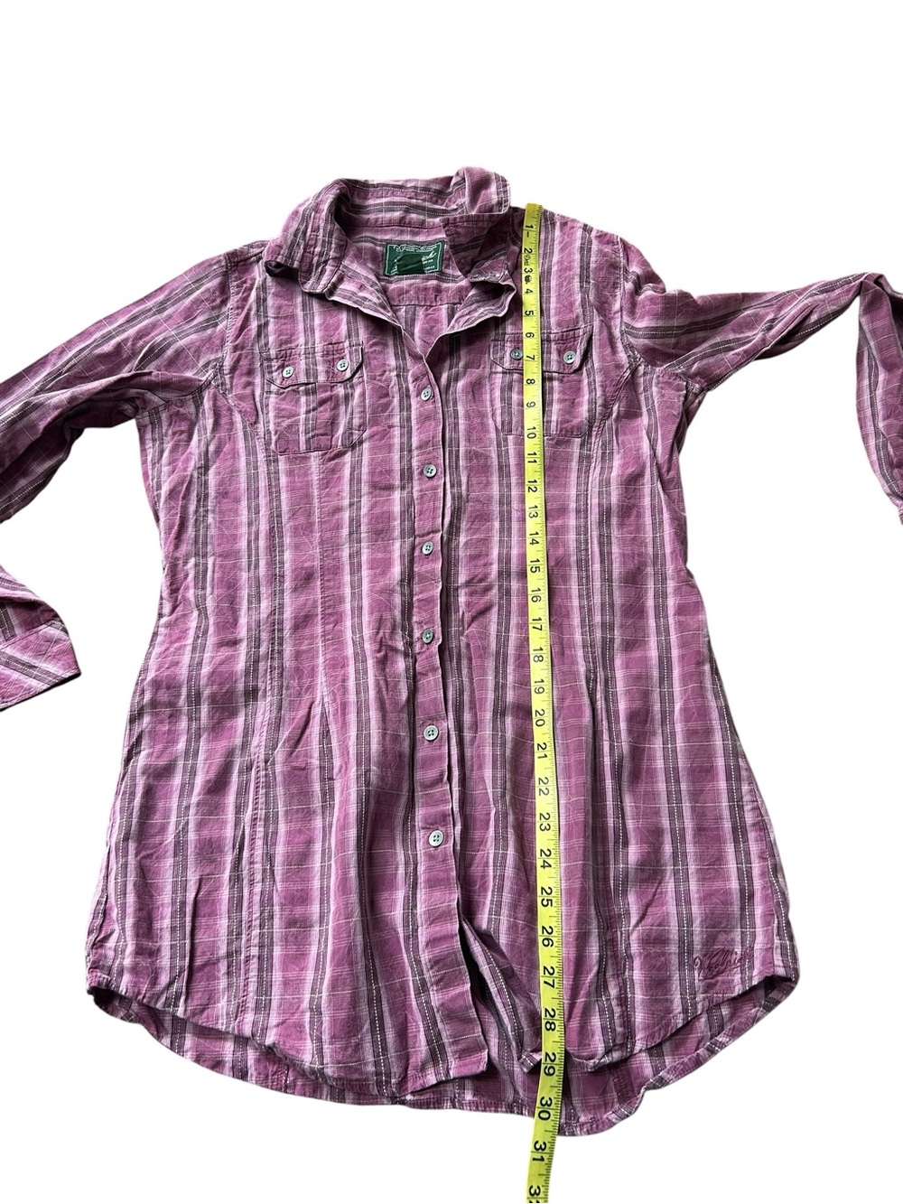 Vintage Woolrich Cotton Purple Plaid Button-Up Shirt size Medium 100% cotton - Picture 7 of 7